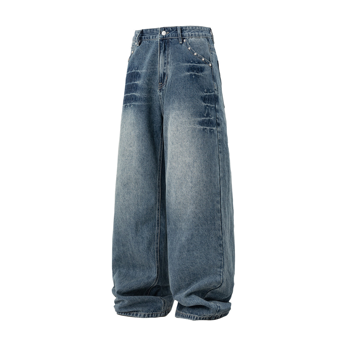 Washed denim jeans