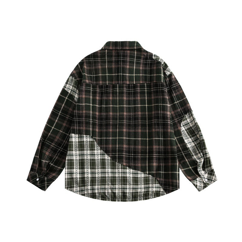 Splicing plaid shirt