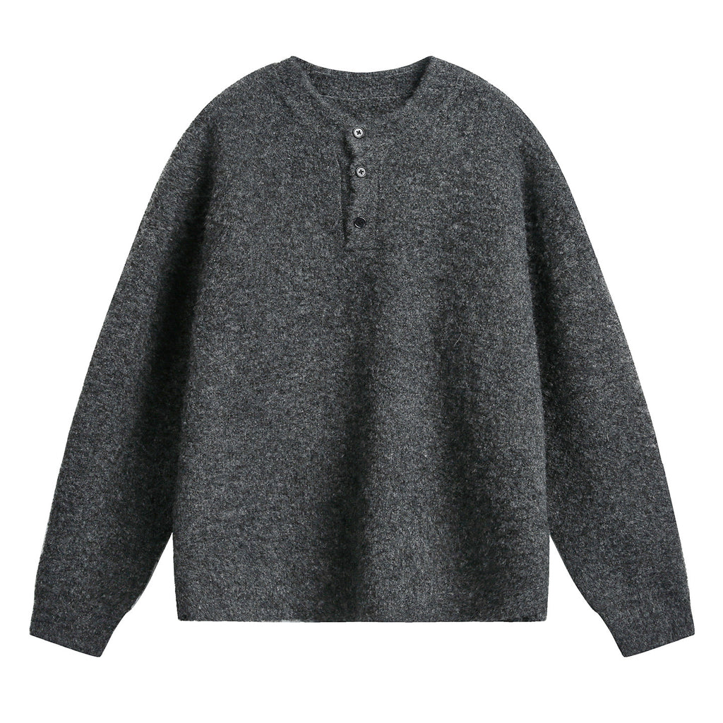 Solid color polo sweater