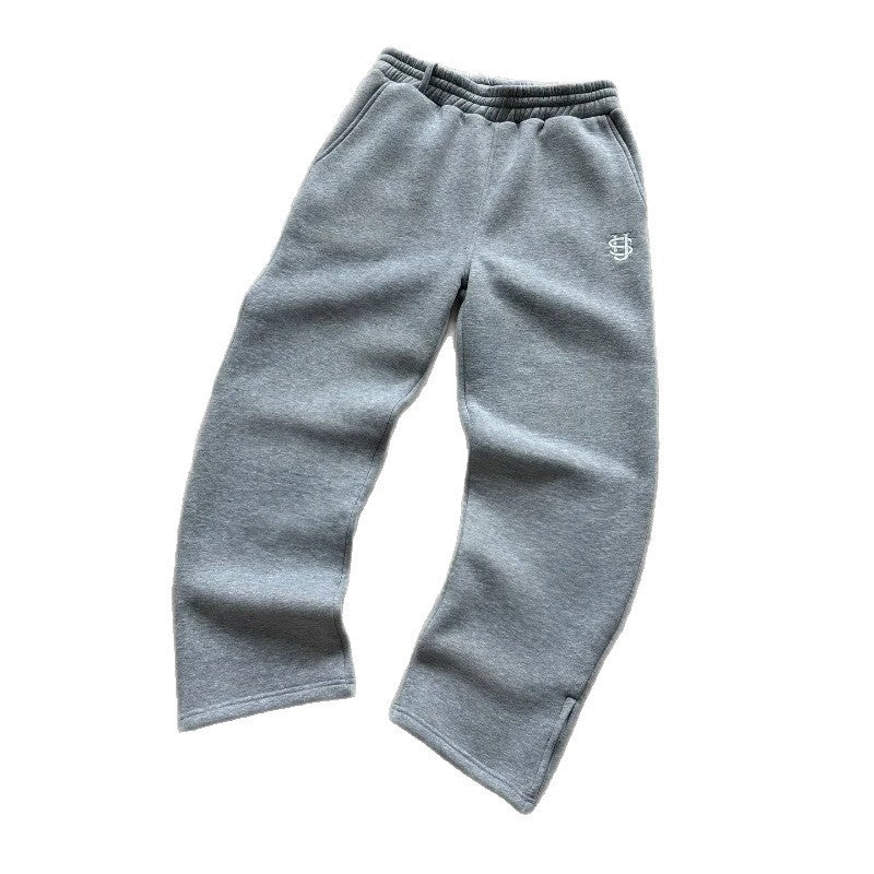 embroidered zip hoodie pants casual long pants high street hip-hop rap street style unisex sweatpants