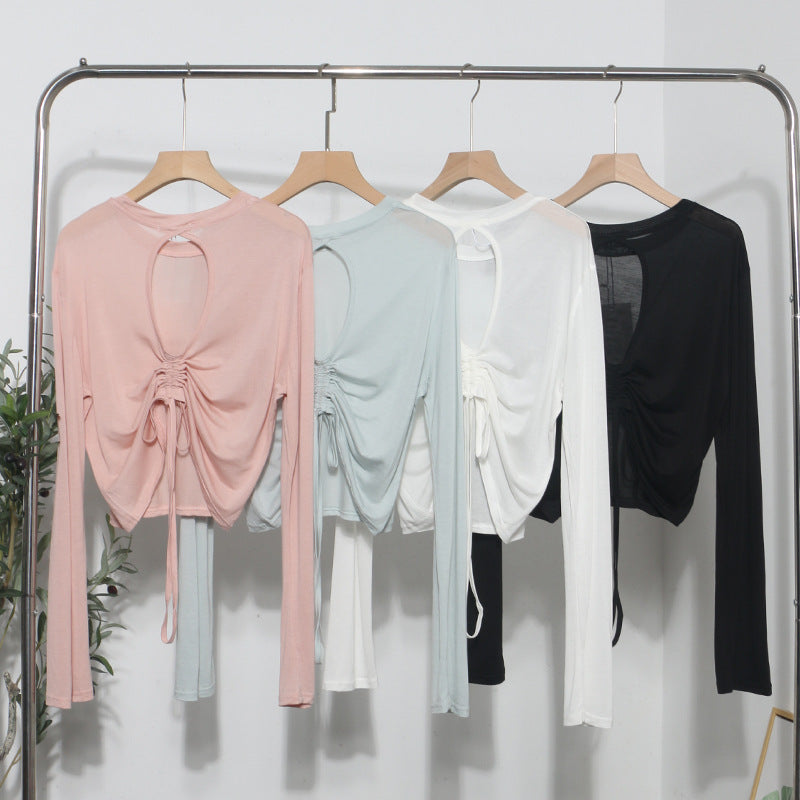 Backless drawstring top