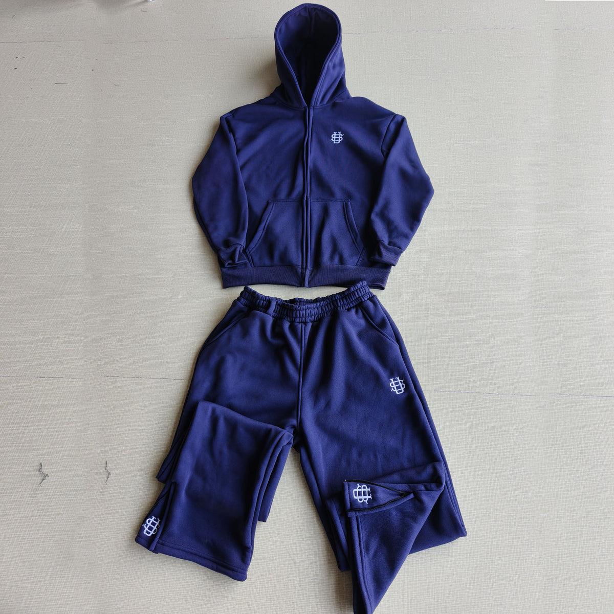 embroidered zip hoodie pants casual long pants high street hip-hop rap street style unisex sweatpants