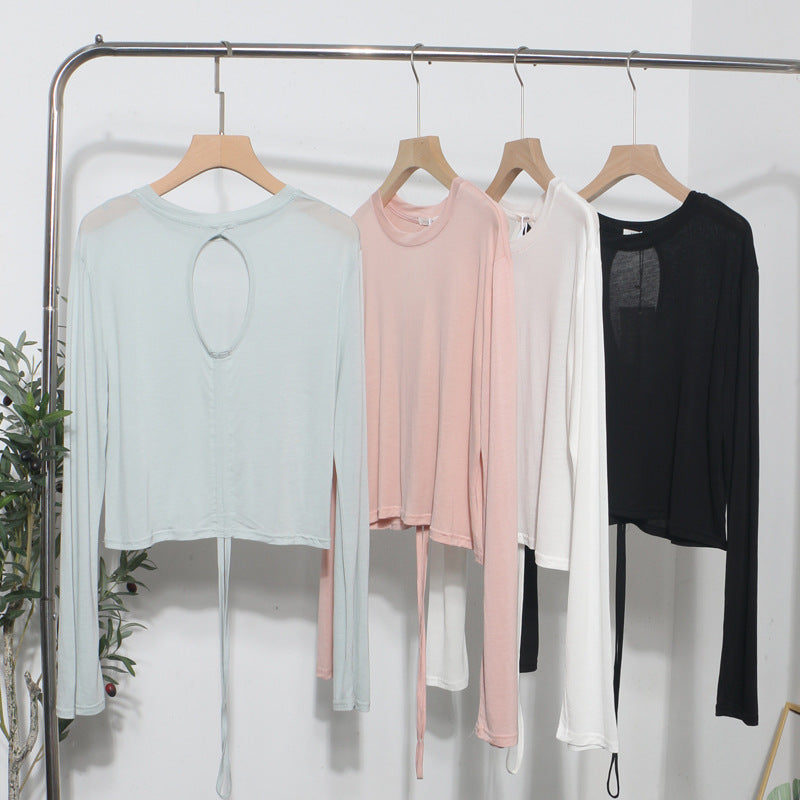 Backless drawstring top