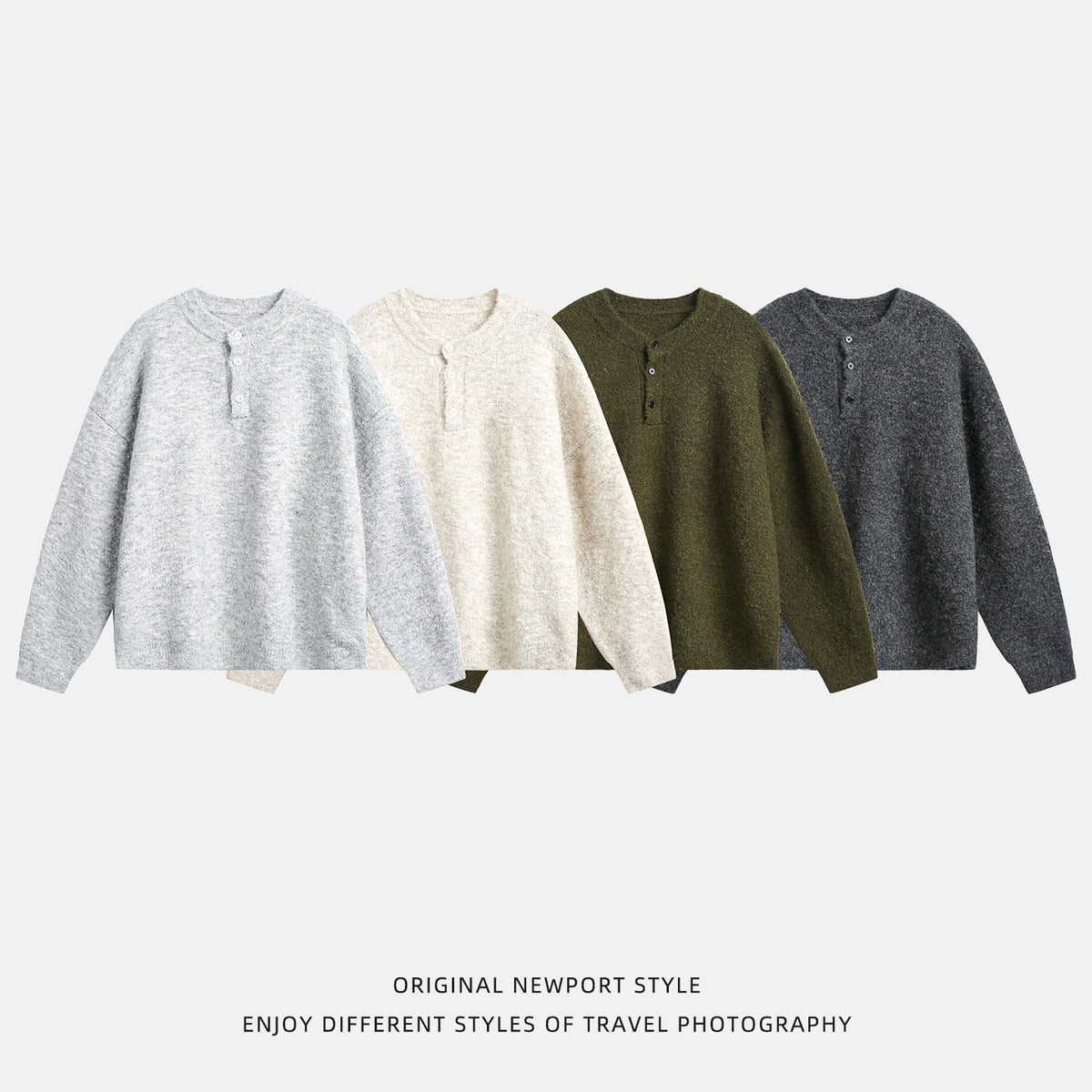Solid color polo sweater