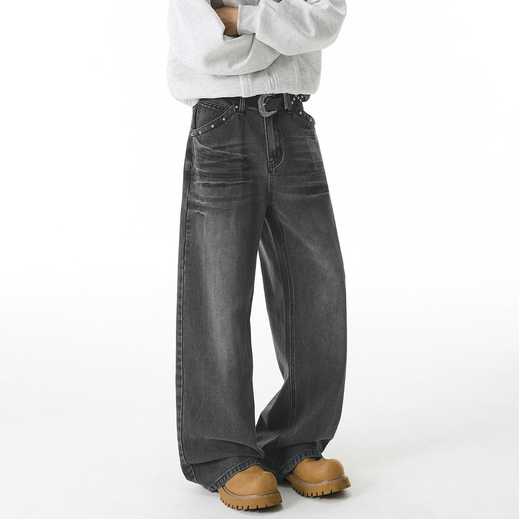 Washed denim jeans