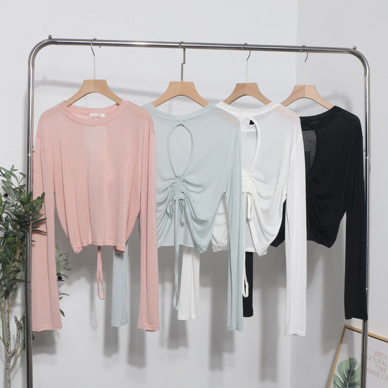 Backless drawstring top