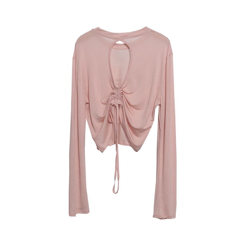 Backless drawstring top